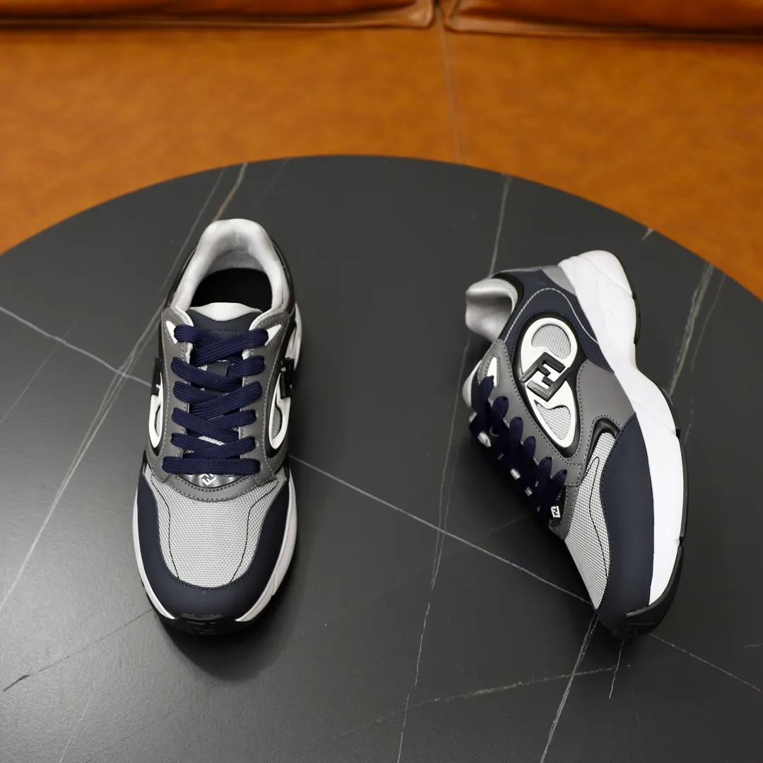 FENDI men's shoes 💰760💰 - High-end quality original items 🔍🔍🔍 casual sports shoes - Upper: 🔝 Napa calfskin, silk calfskin, brand canvas cloth, shoe body sewn with brand plastic totem - Lining: brand canvas - Outsole: ultra-light TPU foam rubber; two-color molded outsole -Ultra-high quality control and fine workmanship: outstanding (high-end, extravagance, grade) -Size: 39-44 (38, 45, can be customized)